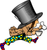 Running Mad Hatter In Color Clip Art